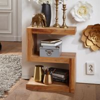 Massivholz Beistelltisch S Cube Design Couchtisch Massiv Holz Modern Regal – Ansicht 1