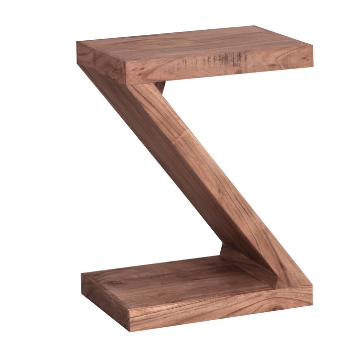 Massivholz Beistelltisch Z Cube 44x30x59 cm Couchtisch Regal