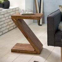 Massivholz Beistelltisch Z Cube 44x30x59 cm Couchtisch Regal – Ansicht 1