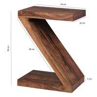 Massivholz Beistelltisch Z Cube 44x30x59 cm Couchtisch Regal – Ansicht 2