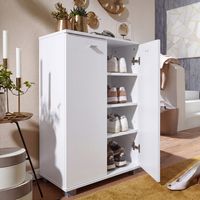 Schuhschrank Holz 12 Paar Schuhe Schuhregal Schuhkommode Flurschrank Sideboard – Ansicht 1