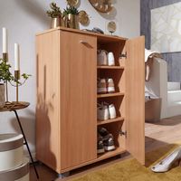 Schuhschrank Holz 12 Paar Schuhe Schuhregal Schuhkommode Flurschrank Sideboard – Ansicht 1