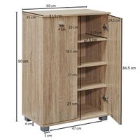 Schuhschrank Holz 12 Paar Schuhe Schuhregal Schuhkommode Flurschrank Sideboard – Ansicht 3