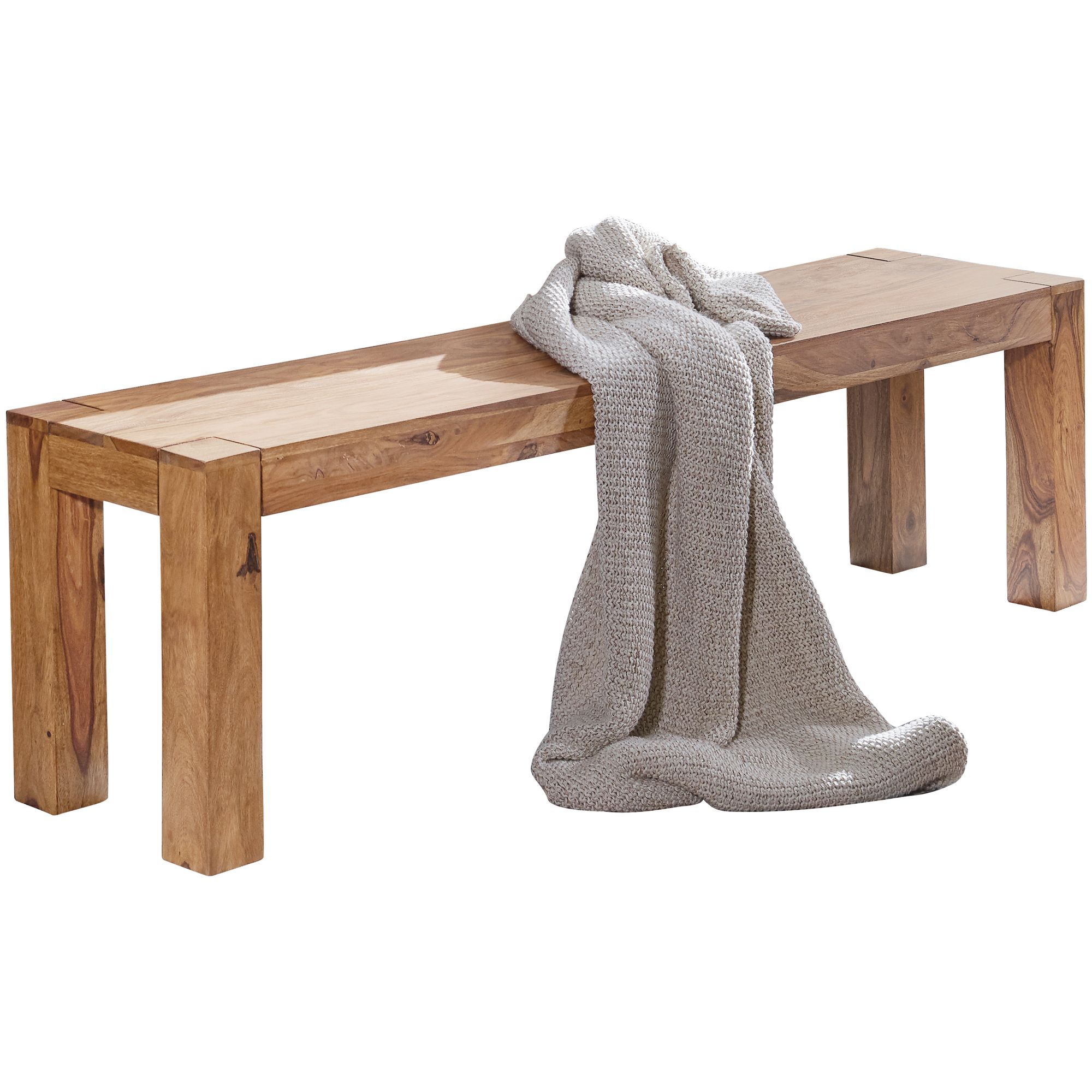 FineBuy Akazie Massivholz Esszimmer Sitzbank Bank 180 x 35 cm Esszimmerbank – Ansicht 6