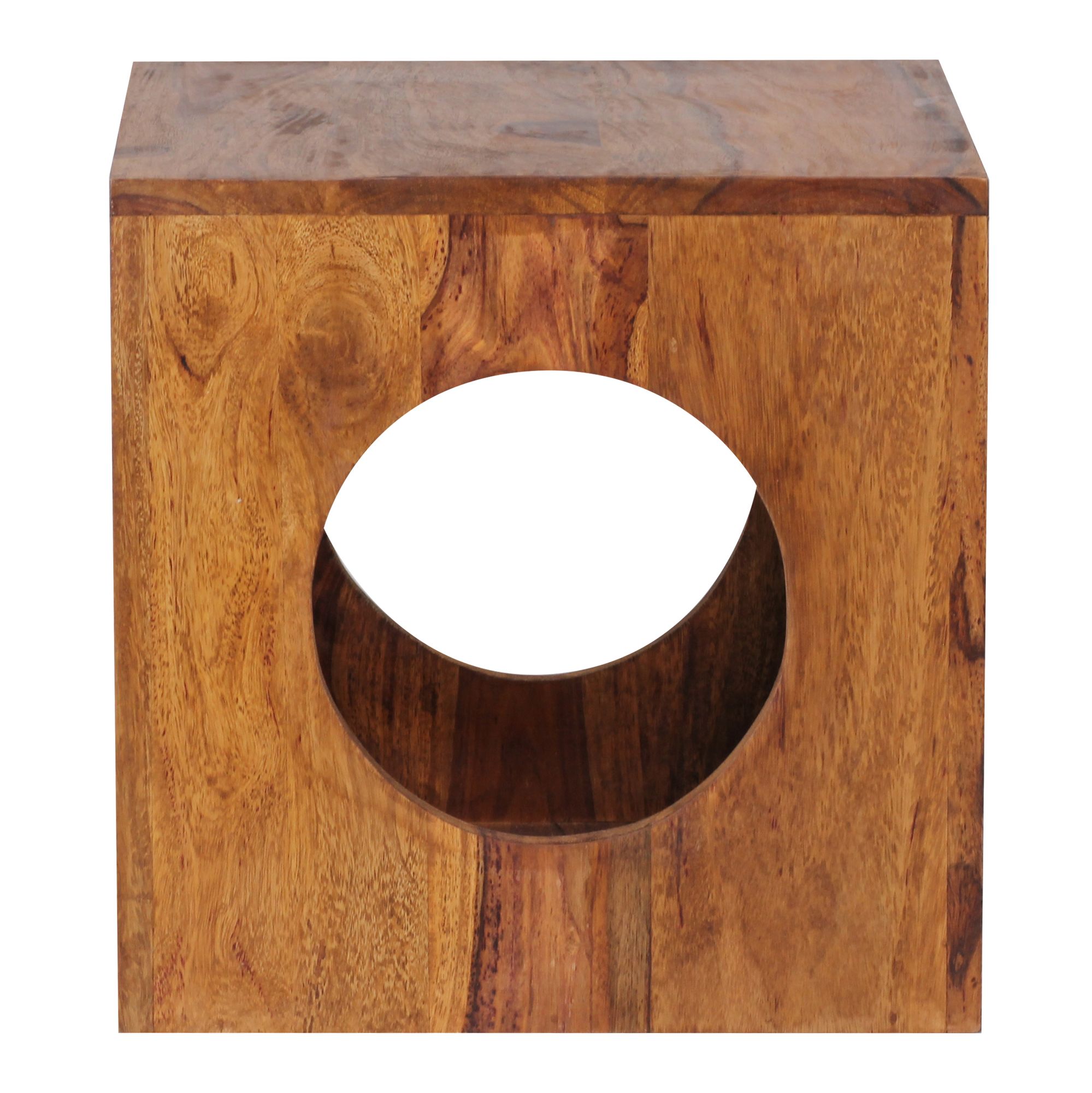 FineBuy Sheesham Beistelltisch 35x35x35 cm Cube Holztisch Tisch mit Stauraum – Ansicht 6