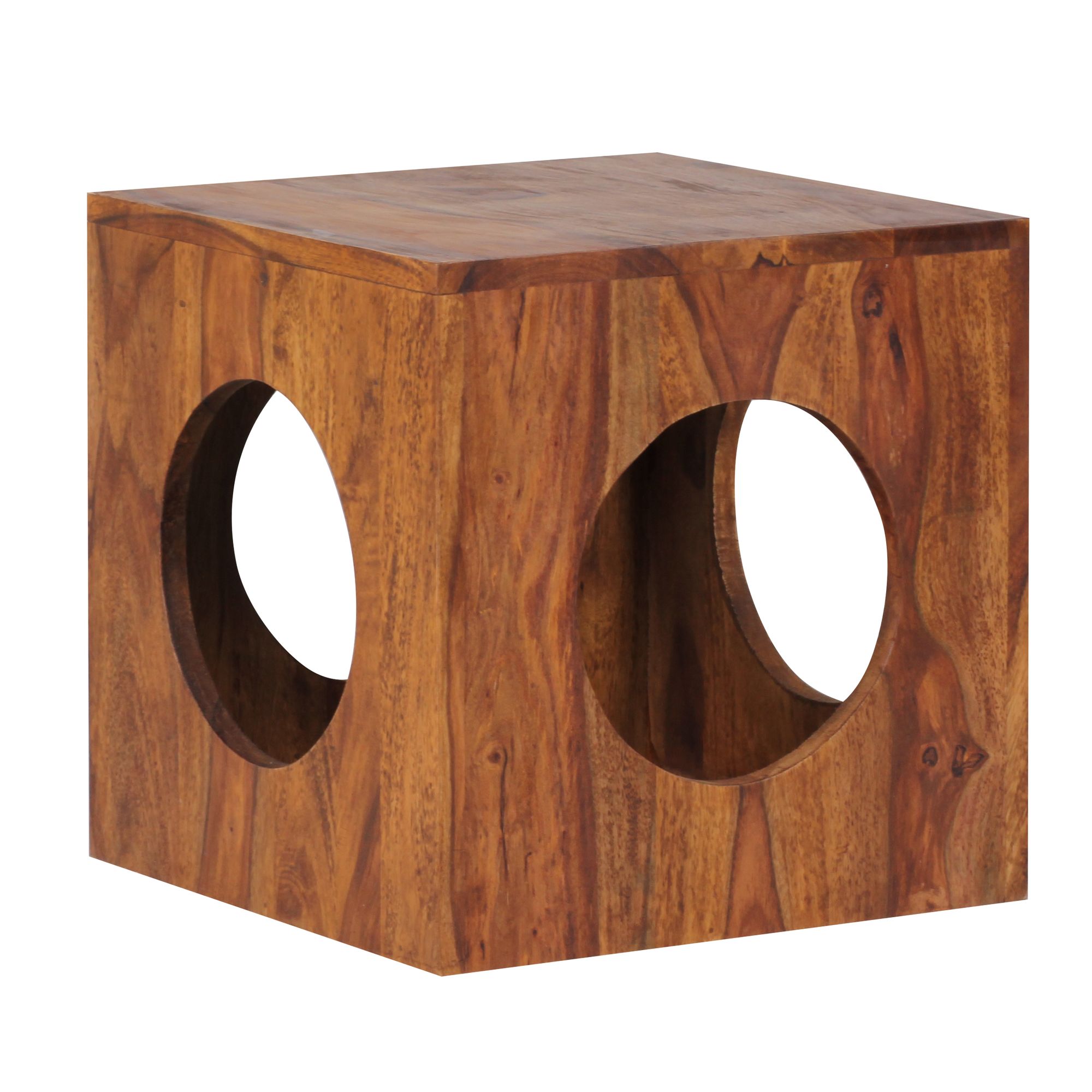 FineBuy Sheesham Beistelltisch 35x35x35 cm Cube Holztisch Tisch mit Stauraum – Ansicht 7