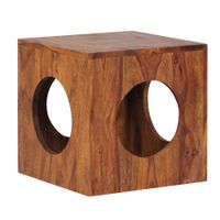 FineBuy Sheesham Beistelltisch 35x35x35 cm Cube Holztisch Tisch mit Stauraum – Ansicht 7