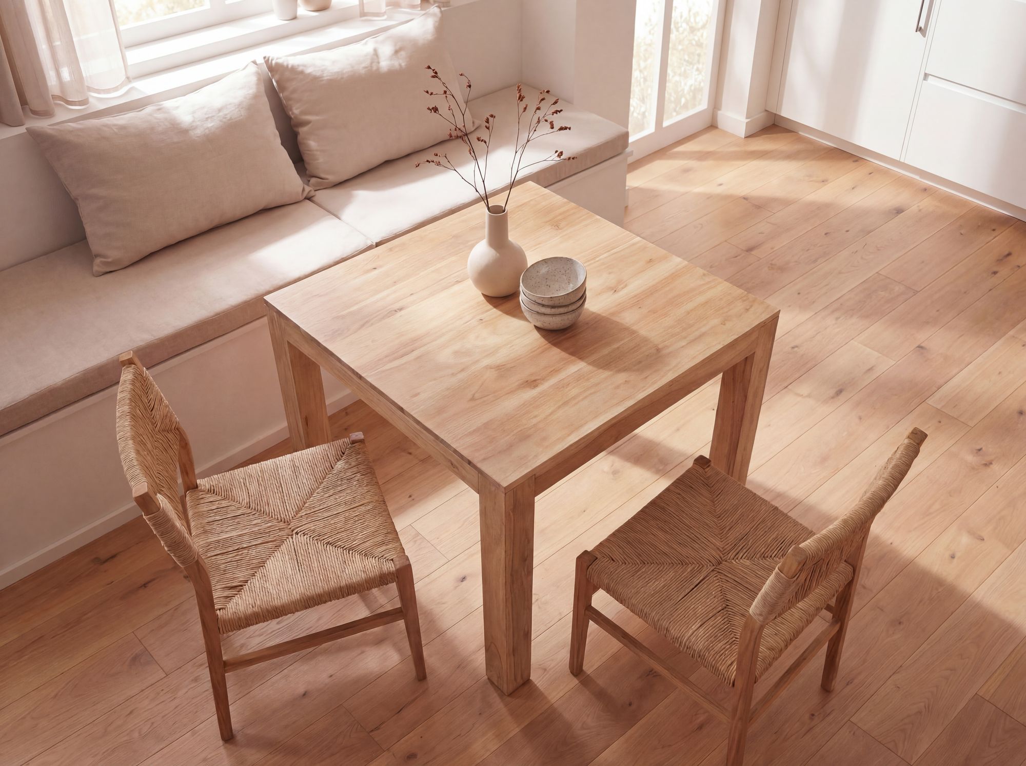 Esstisch quadratisch Massiv 80 x 80 cm Akazie Küchentisch Esszimmer Tisch – Ansicht 4