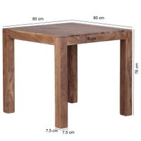 Esstisch quadratisch Massiv 80 x 80 cm Akazie Küchentisch Esszimmer Tisch – Ansicht 3
