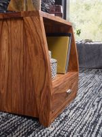 Nachtkommode Sheesham Massivholz Schublade & Ablage Nachttisch Nachtkästchen – Ansicht 5