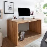 FineBuy Schreibtisch 160 x 80 x 76 cm Akazie Massiv Bürotisch Büromöbel – Ansicht 1