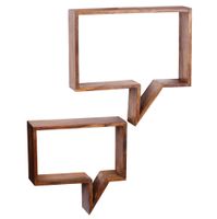 FineBuy 2er Set Wandregale Massivholz Sheesham Regal Wand Wandboard Cubes – Ansicht 7