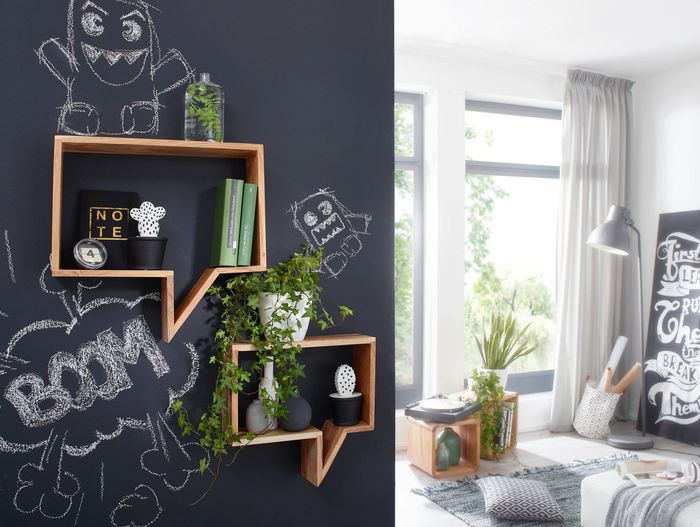 FineBuy 2er Set Wandregale Massiv-Holz Akazie Holz-Regal Landhaus-Stil Hängeregal Echt-Holz Design Wand-Board Natur-Produkt Wandkonsole dunkel-braun unbehandelt Regale zum Aufhängen Unikat Ablage 4250950232297