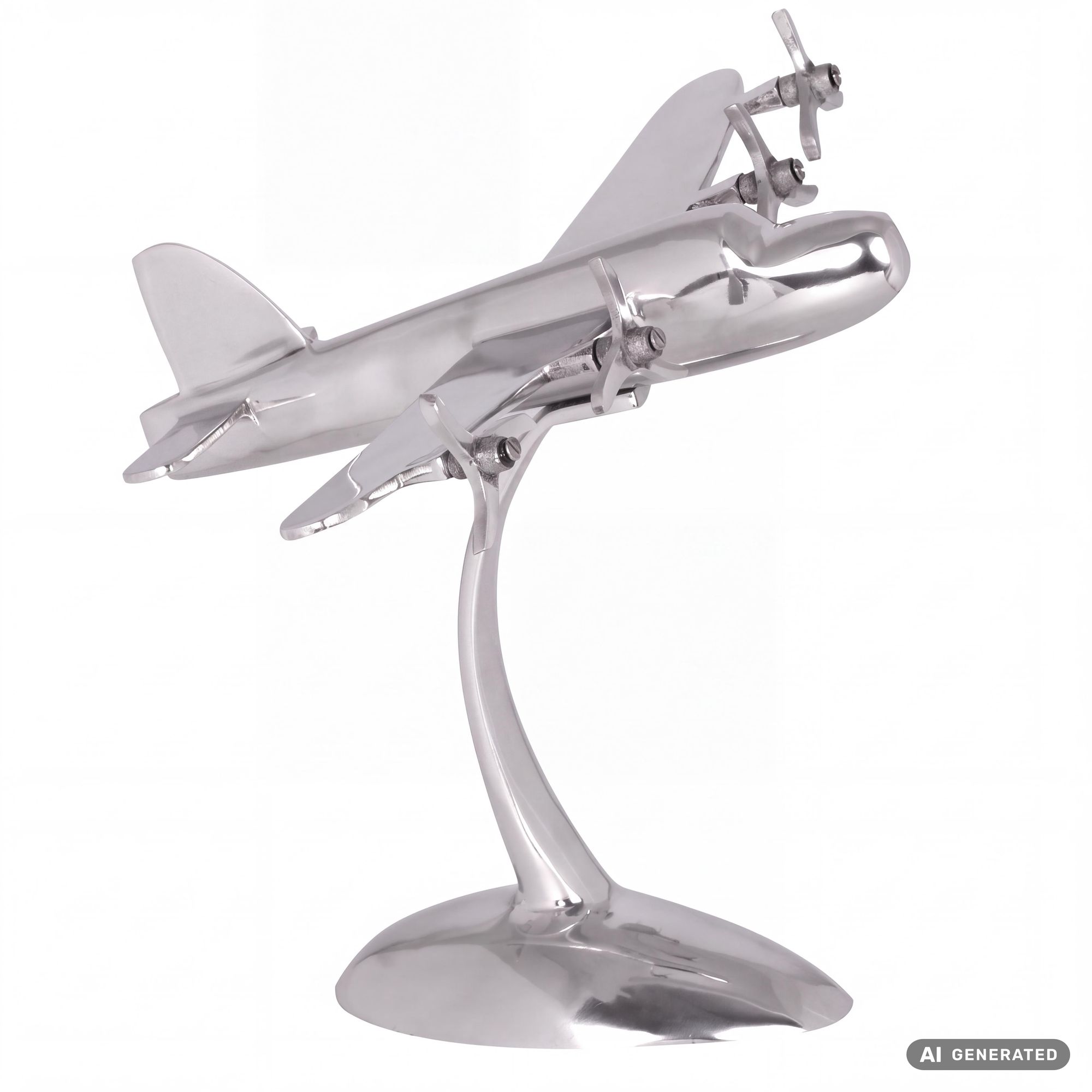 FineBuy Design Deko Propeller Flugzeug 42 x 30 x 30 cm Silbern aus Aluminium, Alu Flieger Geschenk-Idee Tisch-Dekoration mit Standfuß | Farbe: Silber FineBuy Design Deko Propeller Flugzeug 42 x 30 x 30 cm Silbern aus Aluminium, Alu Flieger Geschenk-Idee Tisch-Dekoration mit Standfuß | Farbe: Silber