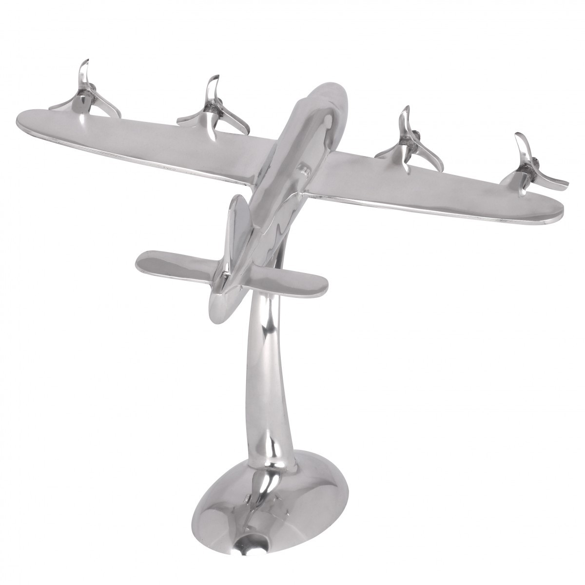 FineBuy Design Deko Flugzeug Propeller aus Aluminium Flieger Farbe Silber – Ansicht 2