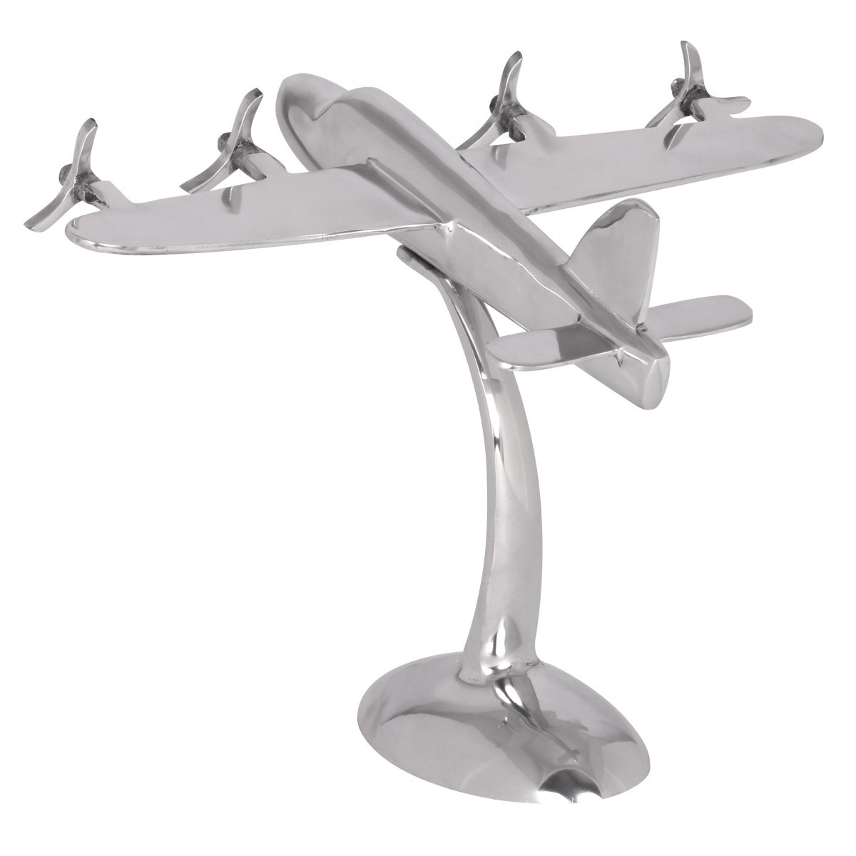 FineBuy Design Deko Flugzeug Propeller aus Aluminium Flieger Farbe Silber – Ansicht 4