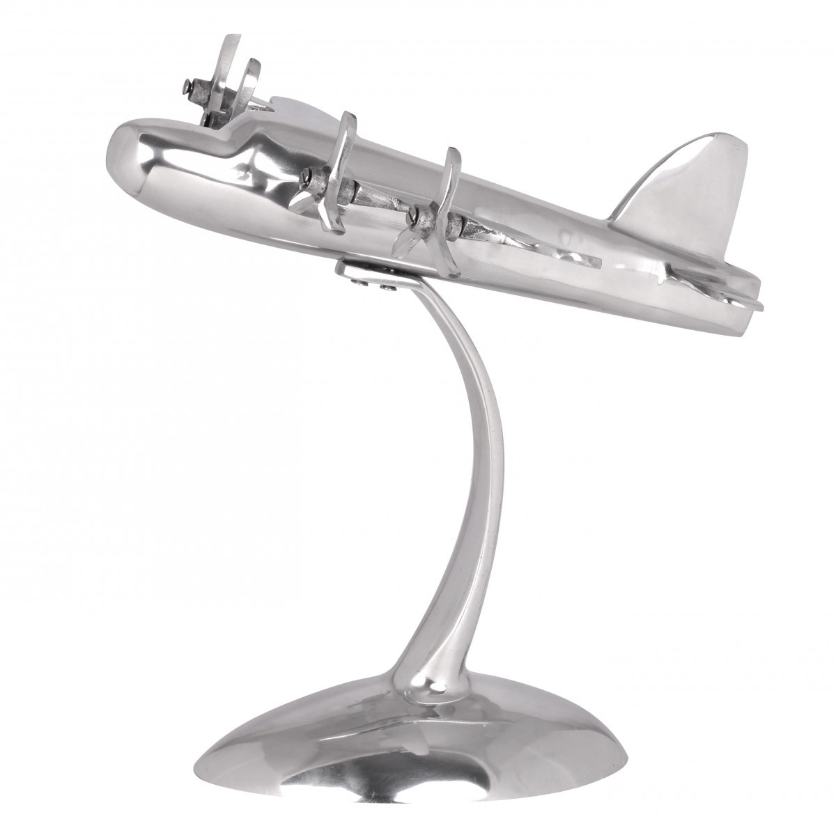 FineBuy Design Deko Flugzeug Propeller aus Aluminium Flieger Farbe Silber – Ansicht 5
