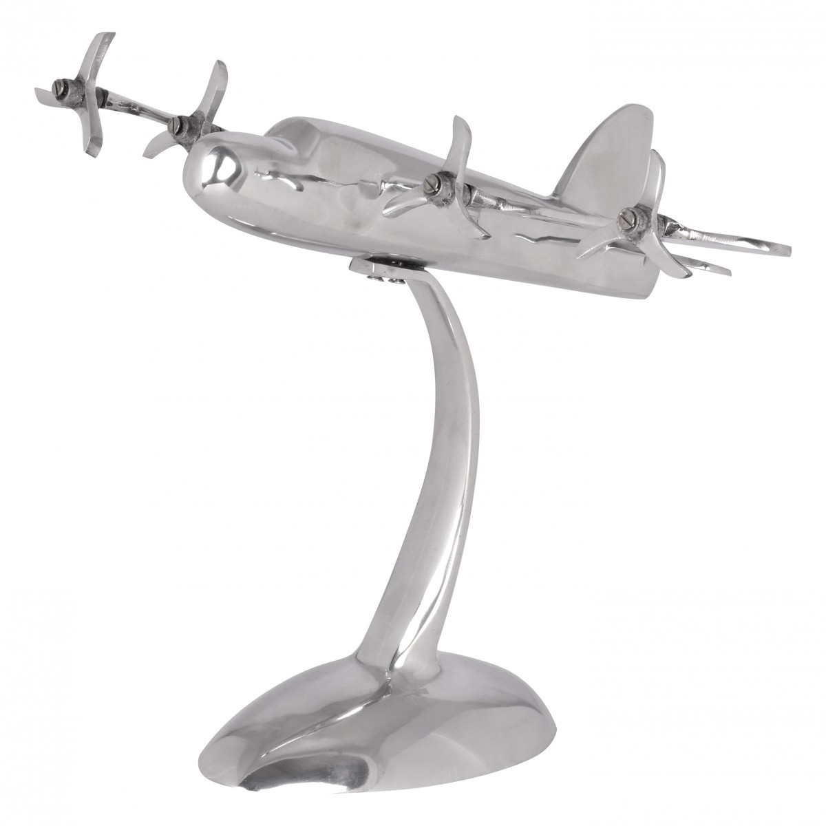 FineBuy Design Deko Flugzeug Propeller aus Aluminium Flieger Farbe Silber – Ansicht 6