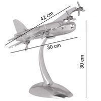 FineBuy Design Deko Flugzeug Propeller aus Aluminium Flieger Farbe Silber – Ansicht 3