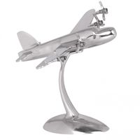 FineBuy Design Deko Flugzeug Propeller aus Aluminium Flieger Farbe Silber – Ansicht 1
