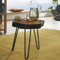 FineBuy Massivholz Sheesham Beistelltisch 35 x 35 cm Wohnzimmertisch Massiv – Ansicht 1