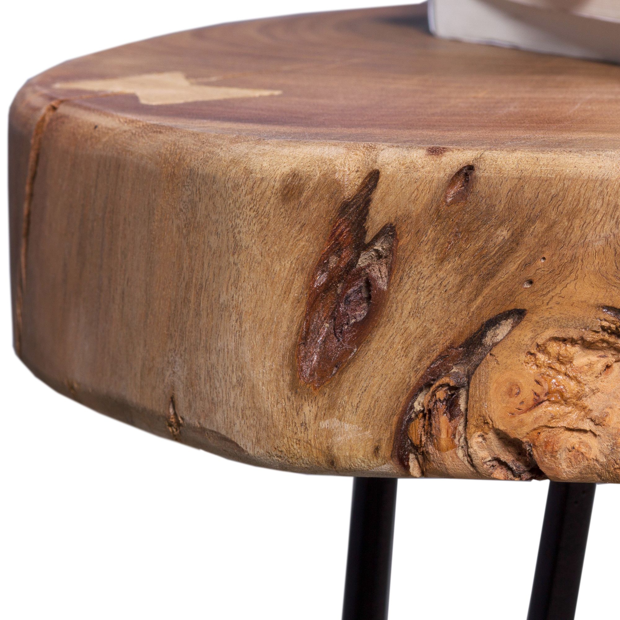 FineBuy Massivholz Akazie Beistelltisch 35 x 35 cm Wohnzimmertisch Massiv – Ansicht 6