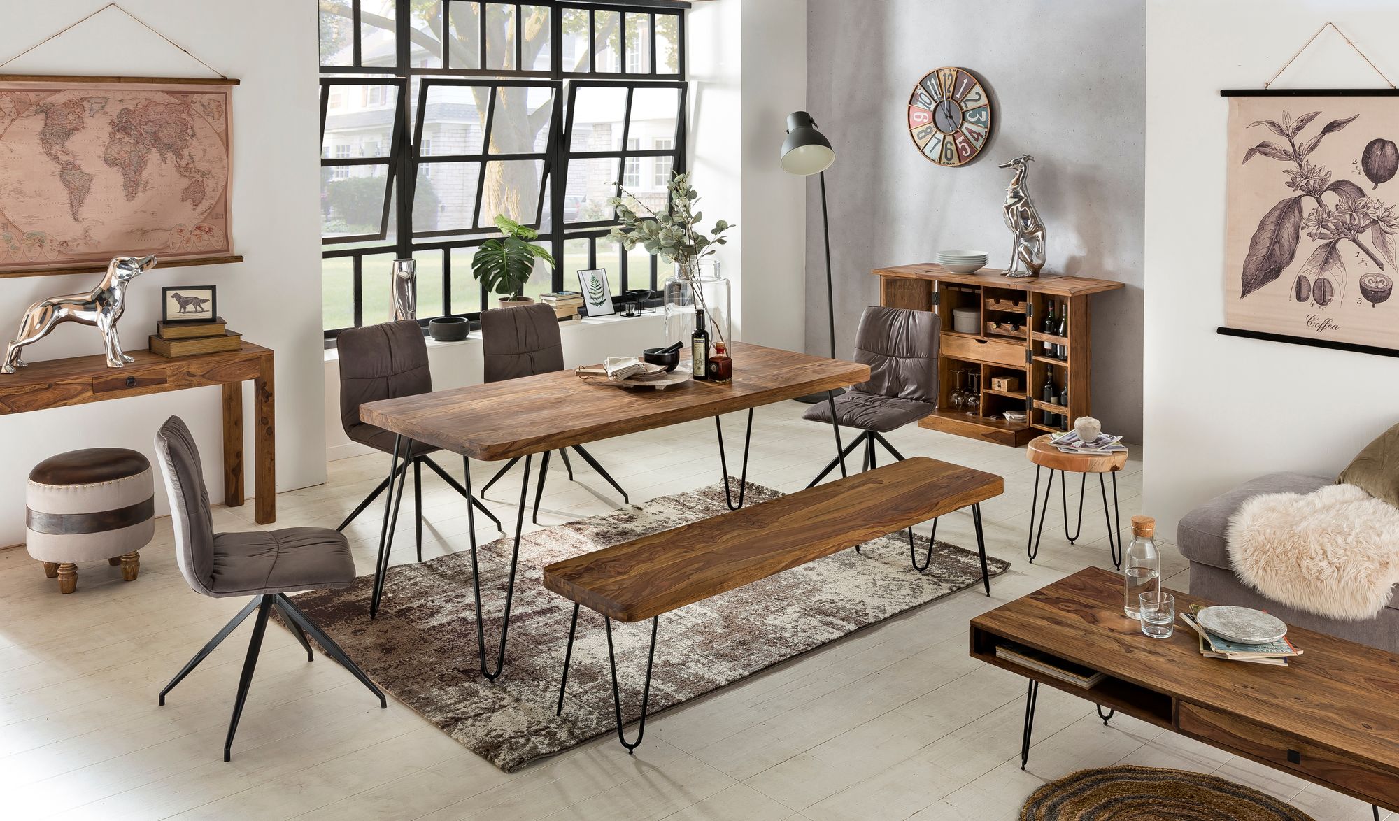 FineBuy Massivholz Akazie Beistelltisch 35 x 35 cm Wohnzimmertisch Massiv – Ansicht 7