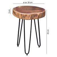 FineBuy Massivholz Akazie Beistelltisch 35 x 35 cm Wohnzimmertisch Massiv – Ansicht 2