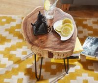 FineBuy Massivholz Akazie Beistelltisch 35 x 35 cm Wohnzimmertisch Massiv – Ansicht 4