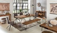 FineBuy Massivholz Akazie Beistelltisch 35 x 35 cm Wohnzimmertisch Massiv – Ansicht 7
