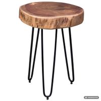 FineBuy Massivholz Akazie Beistelltisch 35 x 35 cm Wohnzimmertisch Massiv – Ansicht 6
