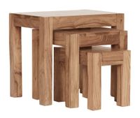 FineBuy Satztisch Wohnzimmertisch 3-teilig Akazie Massivholz Beistelltisch – Ansicht 7