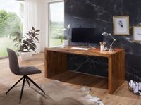 FineBuy Design Schreibtisch Natur Sheesham Massivholz Bürotisch Computertisch – Ansicht 2