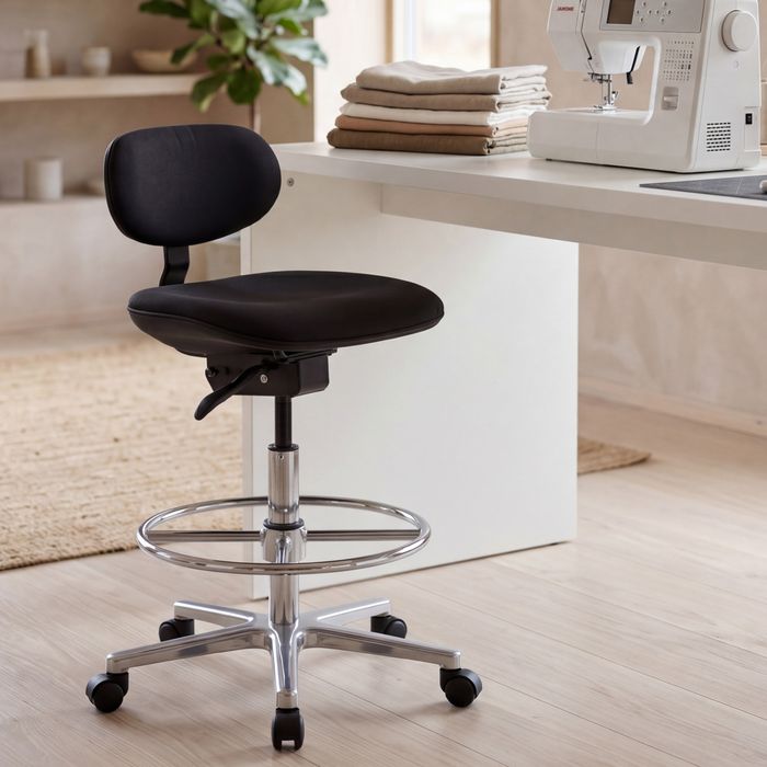 Arbeitsstuhl Rollhocker mit Lehne Höhenverstellbar Drehhocker Hocker Stehhilfe