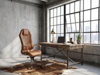 FineBuy Bürostuhl MONTEREY Echtleder Chefsessel Schreibtischstuhl Drehstuhl – Ansicht 2