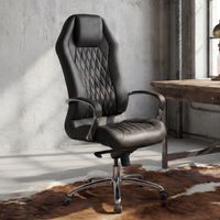 FineBuy Bürostuhl MONTEREY Echtleder Chefsessel Schreibtischstuhl Drehstuhl – Ansicht 1