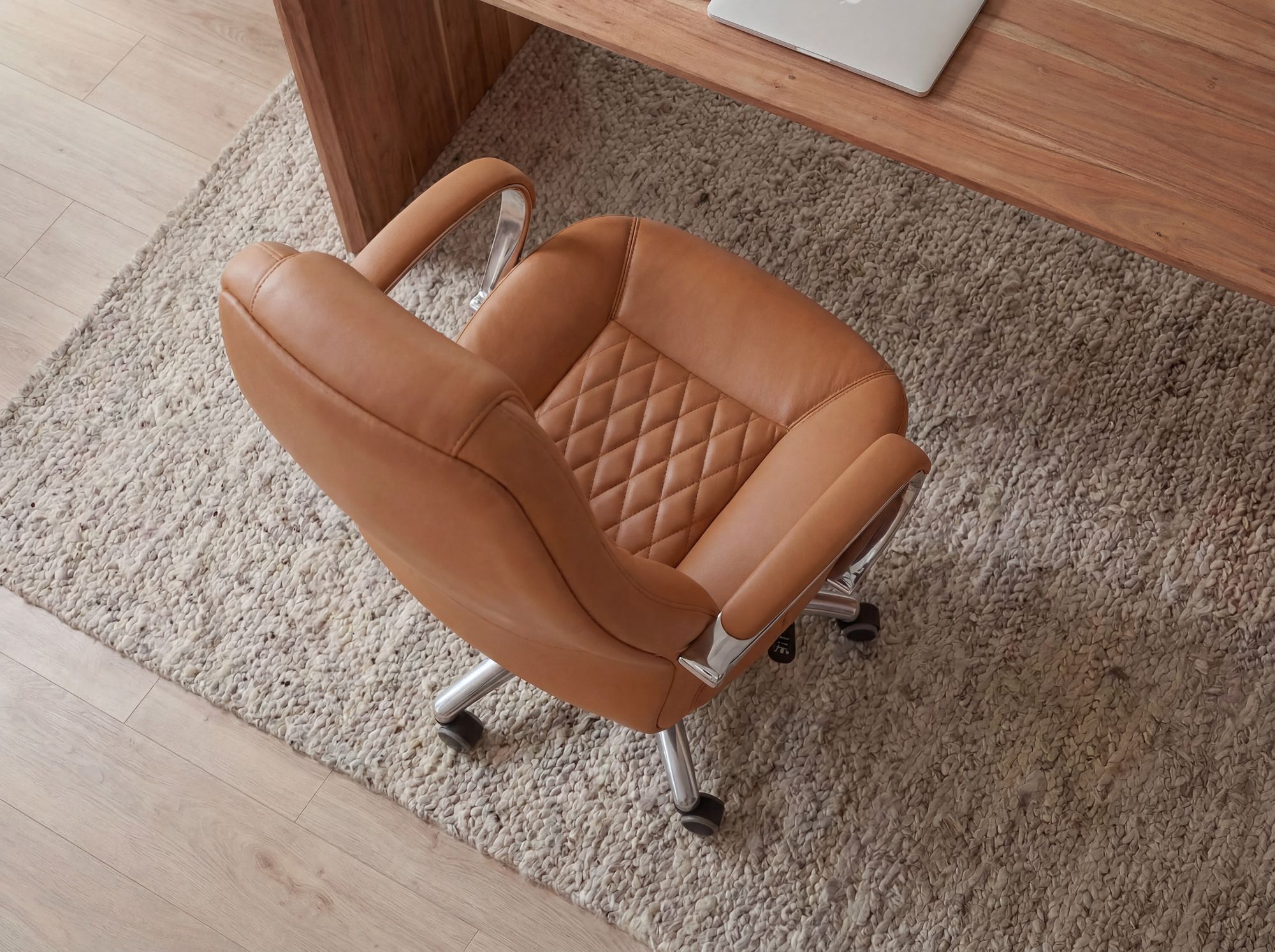 FineBuy Bürostuhl Echtleder Schreibtischstuhl ergonomisch Chefsessel Drehstuhl – Ansicht 5