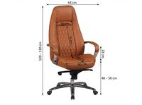FineBuy Bürostuhl Echtleder Schreibtischstuhl ergonomisch Chefsessel Drehstuhl – Ansicht 3