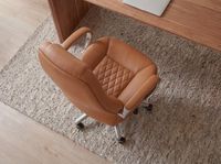 FineBuy Bürostuhl Echtleder Schreibtischstuhl ergonomisch Chefsessel Drehstuhl – Ansicht 5