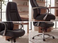 FineBuy Bürostuhl Echtleder Schreibtischstuhl ergonomisch Chefsessel Drehstuhl – Ansicht 4