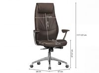 FineBuy Bürostuhl Echt-Leder Schreibtischstuhl Chefsessel Drehstuhl 120KG – Ansicht 3