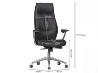 FineBuy Bürostuhl Echt-Leder Schreibtischstuhl Chefsessel Drehstuhl 120KG – Ansicht 3