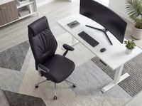 FineBuy Bürostuhl Echt-Leder Schreibtischstuhl Chefsessel Drehstuhl 120KG – Ansicht 5