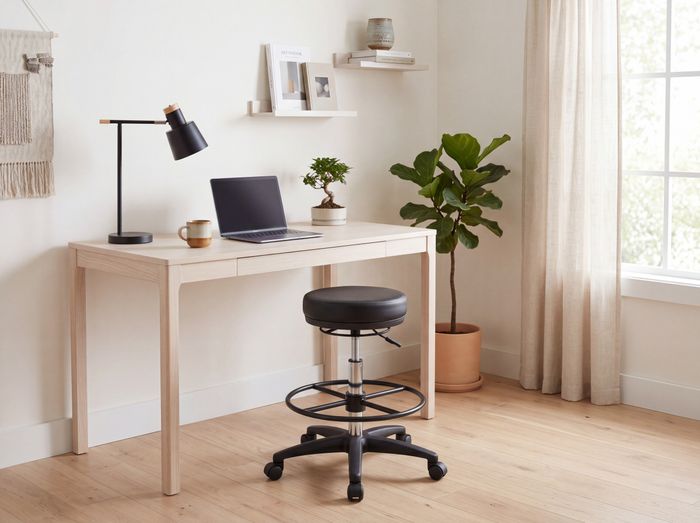 FineBuy Arbeitshocker Schwarz Rund Sitzhocker Rollen gebremst Arbeitsstuhl 120KG Hocker höhenverstellbar
