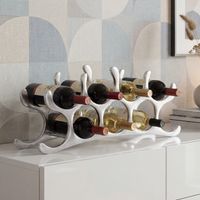 Modernes Weinregal 55cm Alu silber für 9 Flaschen Flaschenhalter Flaschenregal – Ansicht 1