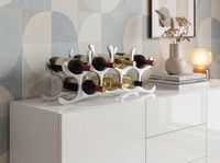 Modernes Weinregal 55cm Alu silber für 9 Flaschen Flaschenhalter Flaschenregal – Ansicht 2