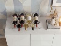 Modernes Weinregal 55cm Alu silber für 9 Flaschen Flaschenhalter Flaschenregal – Ansicht 4