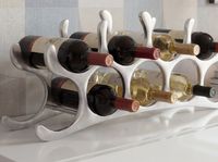 Modernes Weinregal 55cm Alu silber für 9 Flaschen Flaschenhalter Flaschenregal – Ansicht 5