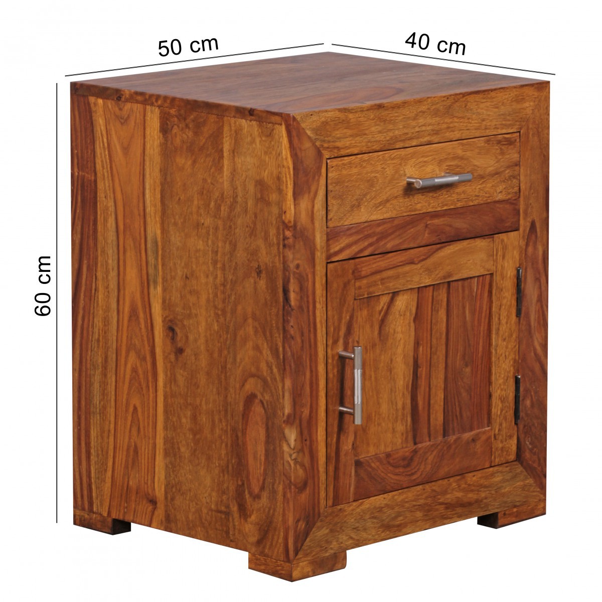 FineBuy Nachttisch Massivholz 60 cm Nachtschrank Nachtkonsole für Boxspringbett – Ansicht 3