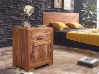 FineBuy Nachttisch Massivholz 60 cm Nachtschrank Nachtkonsole für Boxspringbett – Ansicht 2